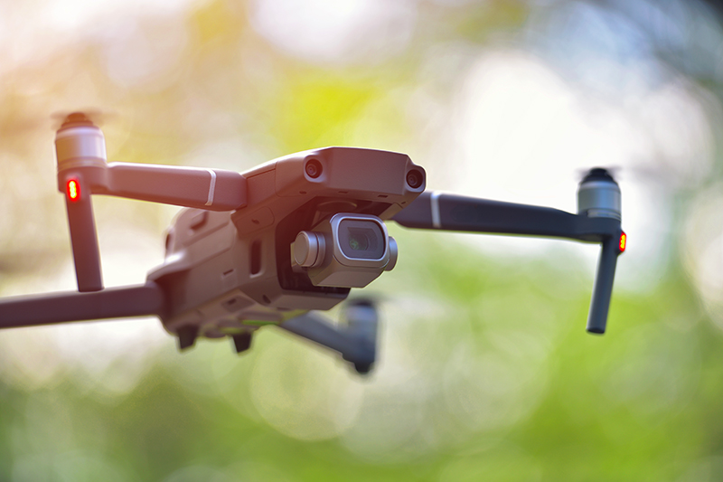 aerial drone flying over a house during a home inspection