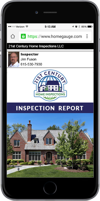 Smartphone showing an online home inspection report